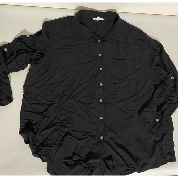 Jane Delancey Women's Black long sleeve button up plus size 2X - Picture 1 of 6